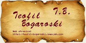 Teofil Bogaroški vizit kartica
